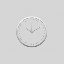 Silver clock icon for time management